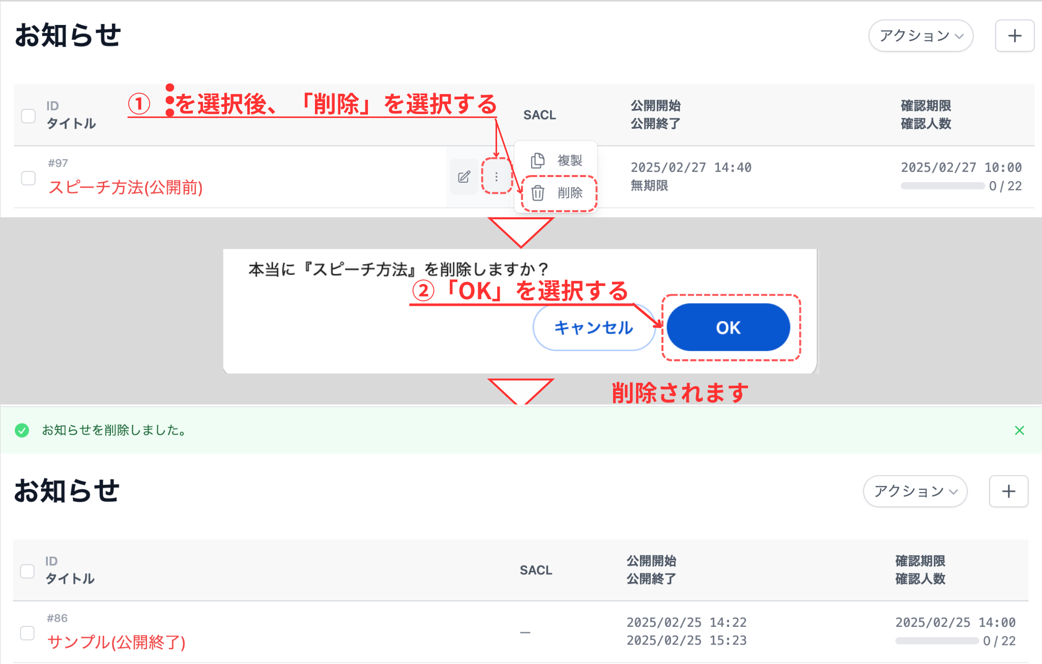 消去する